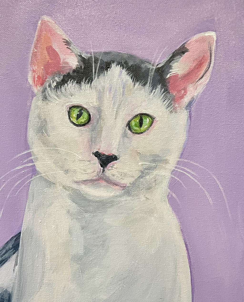 Custom Pet Portrait Painting, Hand-Painted Acrylic on Stretched Canvas
