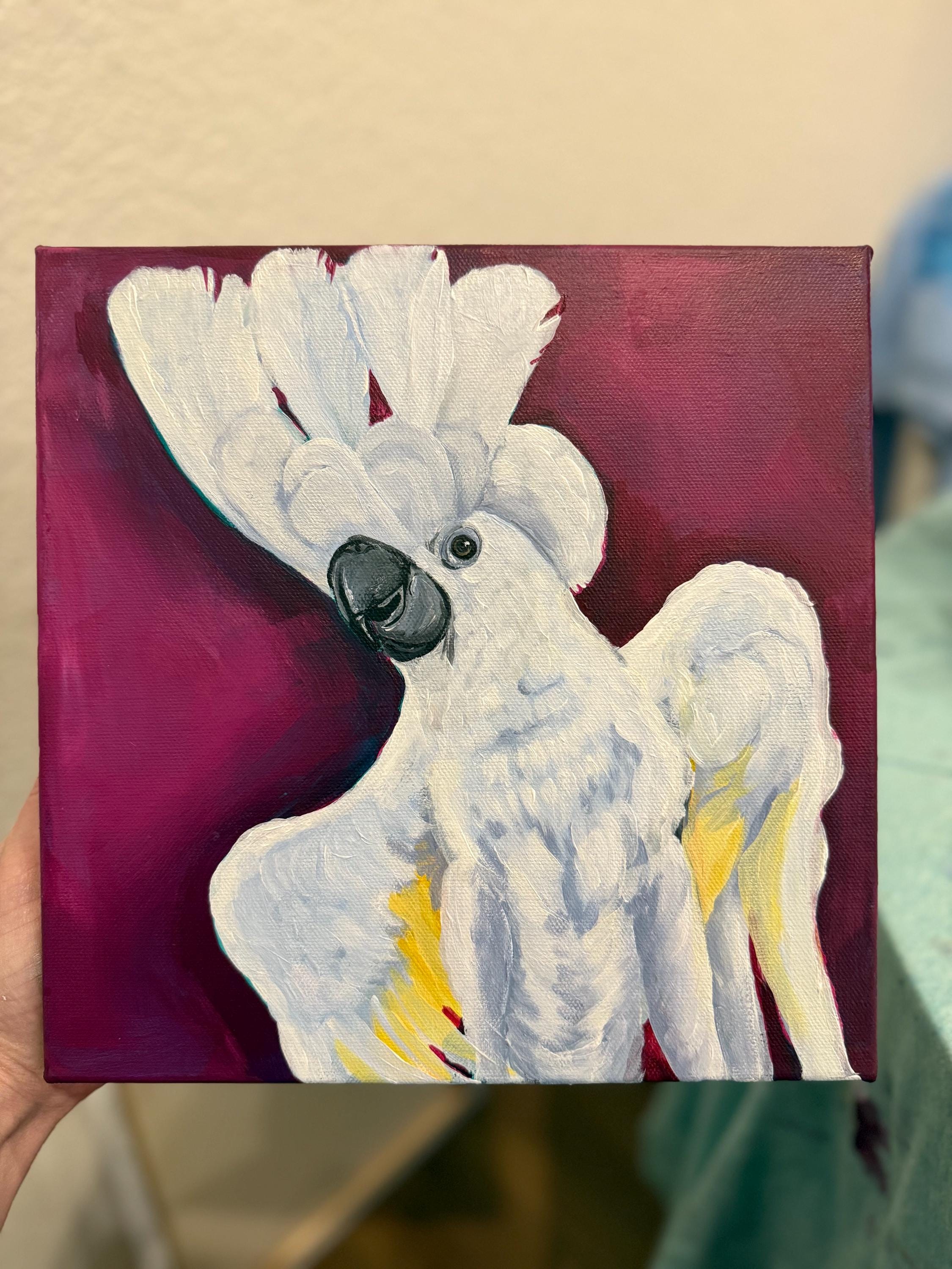 Custom Pet Portrait Painting, Hand-Painted Acrylic on Stretched Canvas