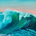 Morning Swell Print, Ocean Wave Art (12x12 Matted)