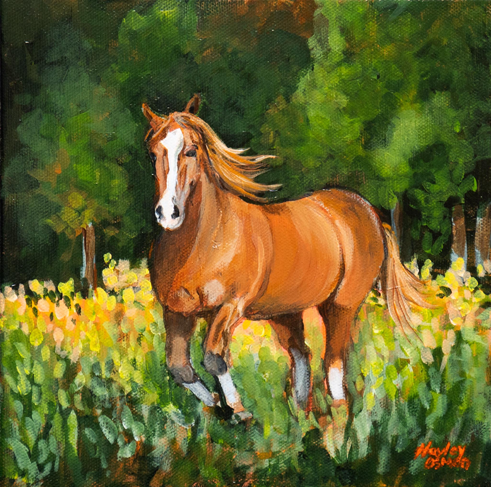 Horse Art Print, 8x8 Matted to 12x12